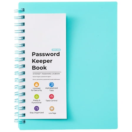 A6 Password Keeper Book with Index A-Z Writing Pads Spirals Notebook Office School Supplies for Seniors Password Journal