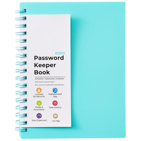 A6 Password Keeper Book with Index A-Z Writing Pads Spirals Notebook Office School Supplies for Seniors Password Journal