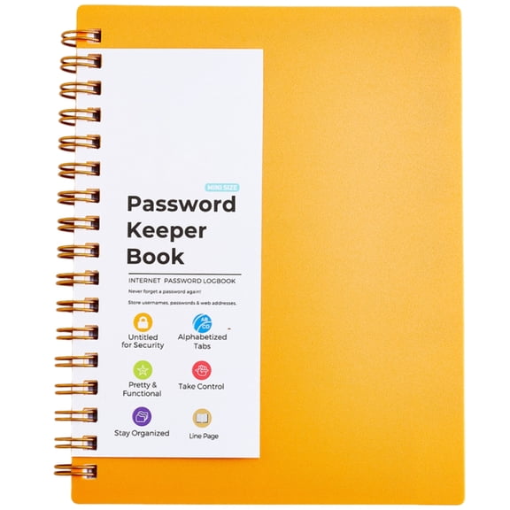 A6 Password Keeper Book with Index A-Z Writing Pads Spirals Notebook Office School Supplies for Seniors Password Journal