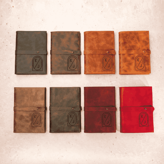 A6 Personalized Leather Journal with Notebook – Custom Engraved, Full Grain & Refillable
