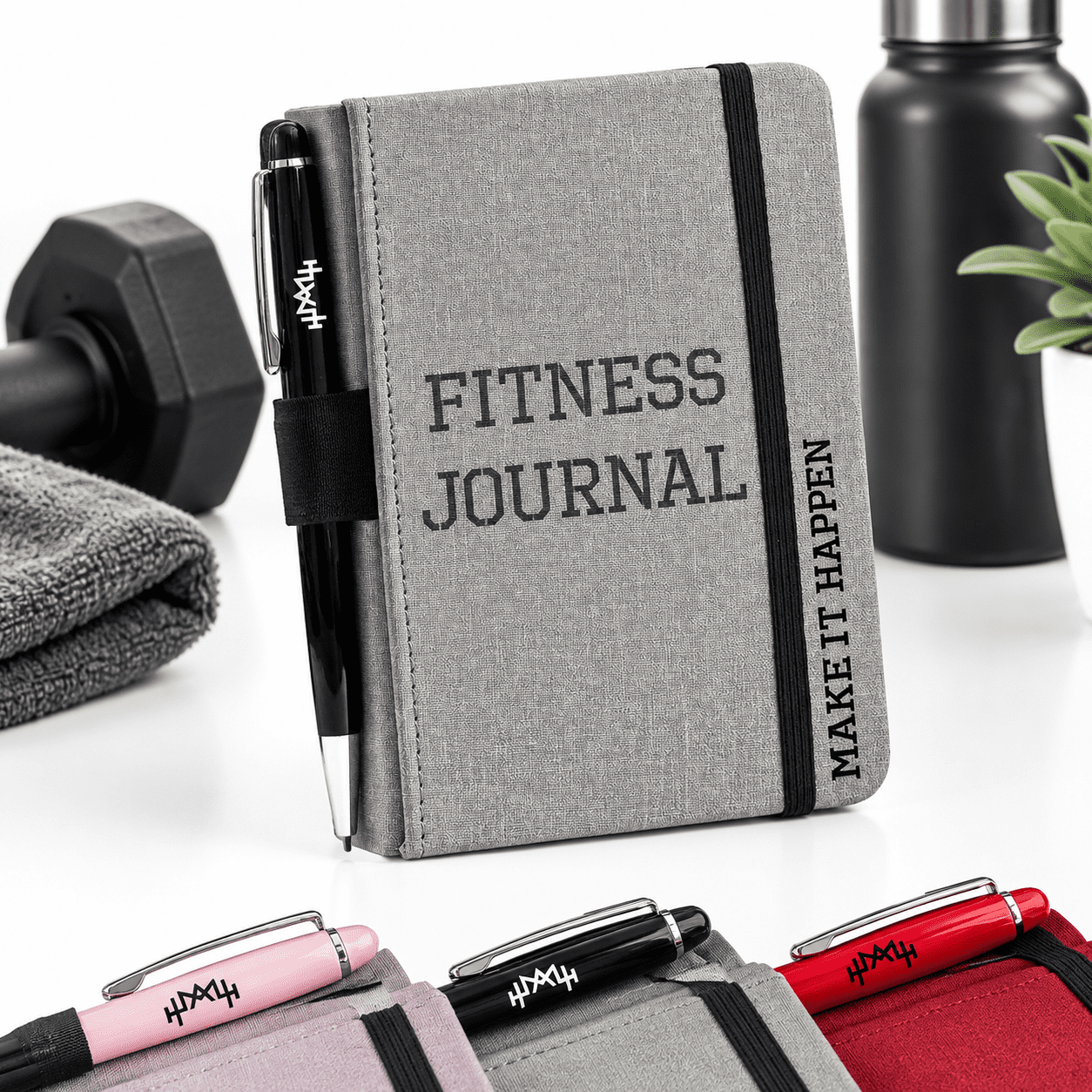 A6 Pocket Black Fitness Journal & Workout Log Book, Tracks 93 Workouts ...