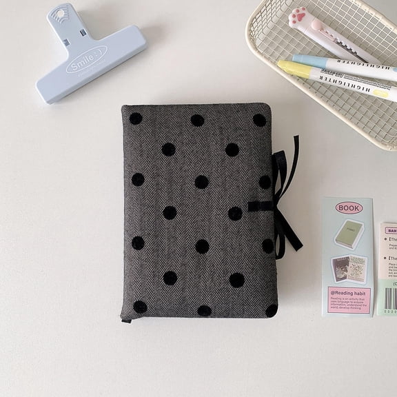 A6 Pocket Notebook Grey Round Dot Cover Diary Book DIY Notepad Memo Pads Planner Portable Stress Relief School Stationery Supplies