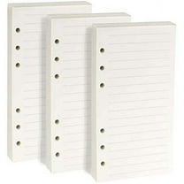 A6 Refill Paper, 3 Pack Loose Leaf Paper, 6-Holes Inserts Blank Filler Paper Leather Journal Notebook Refillable Paper for 6 Ring Refillable A6 Binder Notebook Planner (135 Sheets 270 Pages)