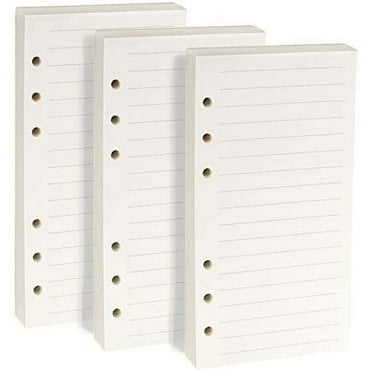 A6 Refill Paper, 3 Pack Loose Leaf Paper, 6-Holes Inserts Blank Filler Paper Leather Journal Notebook Refillable Paper for 6 Ring Refillable A6 Binder Notebook Planner (135 Sheets 270 Pages)