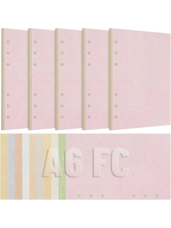 A6 Refill Paper 4.25" x 6.75" Colored 6 Hole Filler Inserts