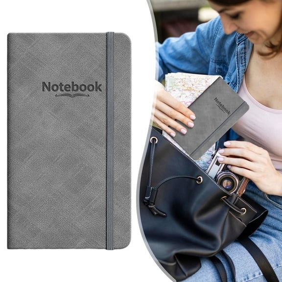 A6 Sewed Softcover Notebook, 80 Pages, Fabric Texture with Elastic Band Closure, Lined Journal