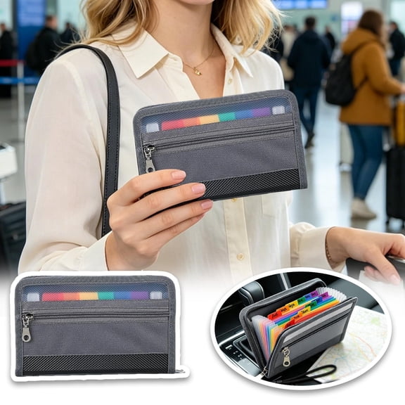 A6 Size Binder Small Receipt Coupon Organizer, 13 Pocket Accordion Folder with Multi Color Tabs, Portable 8.07×4.72 Inches Zipper Wallet, Expanding File for Coupons, Receipts, Bills, Cards, Cash