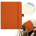 thumbnail image 1 of A6 Small Journal Notebook, 5.7*4.33 Inch Lined Pocket Notebook, Mini Notebook Hardcover with Elastic Closure and Pen Holder, 120Gsm, 200 Pages, Thick Paper Notebook for Office Meetings, Brown, 1 of 7