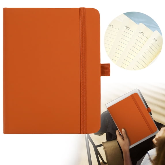 A6 Small Journal Notebook, 5.7*4.33 Inch Lined Pocket Notebook, Mini Notebook Hardcover with Elastic Closure and Pen Holder, 120Gsm, 200 Pages, Thick Paper Notebook for Office Meetings, Brown