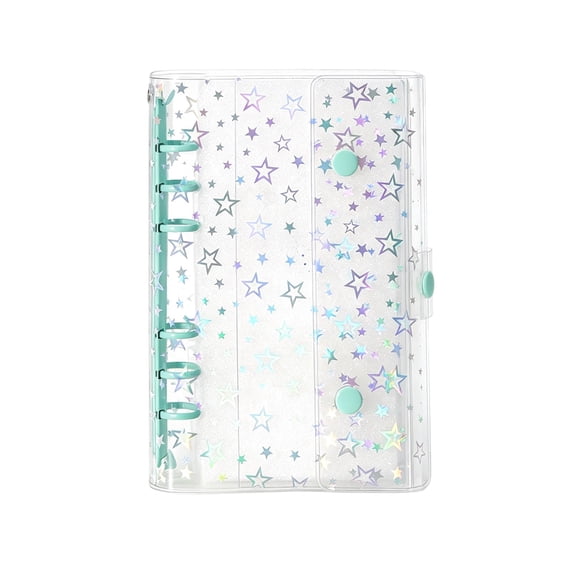 A6 Sticker Organizer Storage Binder, Star Planner Folder, Reusable Sticker Display Holder, 6 Ring Binder Cover, Sticker Book Collecting Album, Refillable Loose Leaf Folder, Portable Planner Shell