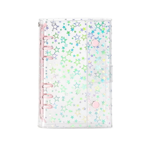A6 Sticker Organizer Storage Binder, Star Planner Folder, Reusable Sticker Display Holder, 6 Ring Binder Cover, Sticker Book Collecting Album, Refillable Loose Leaf Folder, Portable Planner Shell