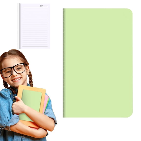 A6 Stitch Bound Notebook - 60 Page Pocket Journal with Lined Paper - Compact Writing Book for Daily Notes Diary and On-the-Go Journaling - 1 Notebook - Light Green
