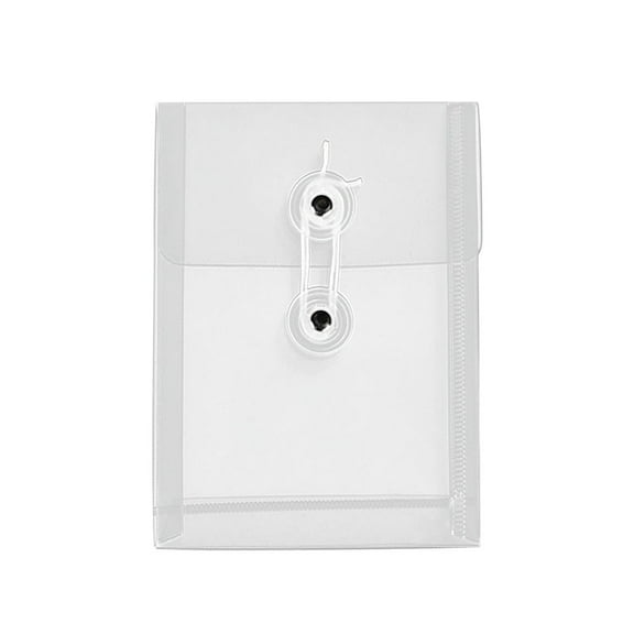 A6 Transparent File Bag, Wires Wound Three-Dimensional Archive Folder with Button Closure for Office School Document Organization Receipts Bills and Stationery Storage