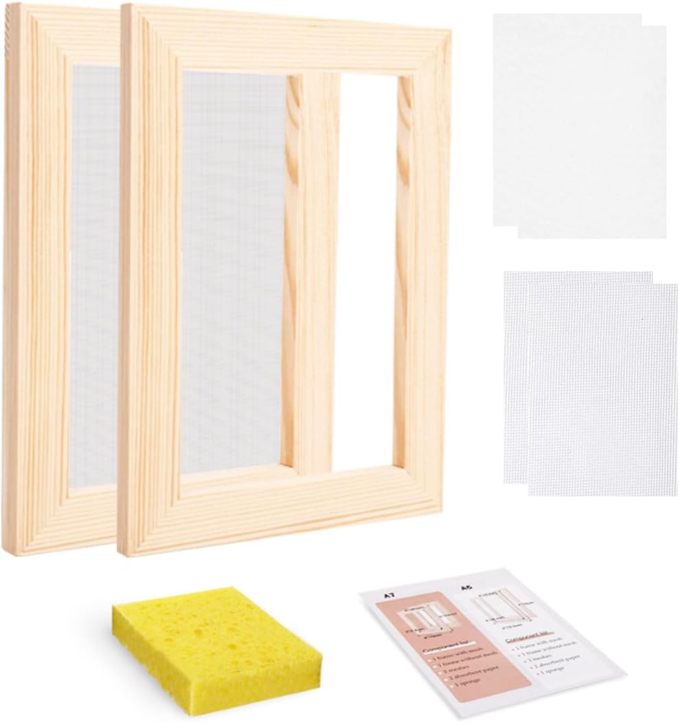A6 Wooden Paper Making Screen Kit,Paper Making Frames, Mould and Deckle ...