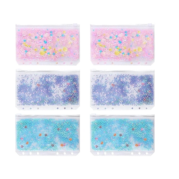 Toyandona A6 Binder Pockets PVC Multipurpose Blinder Pocket for Office Use 6Pcs