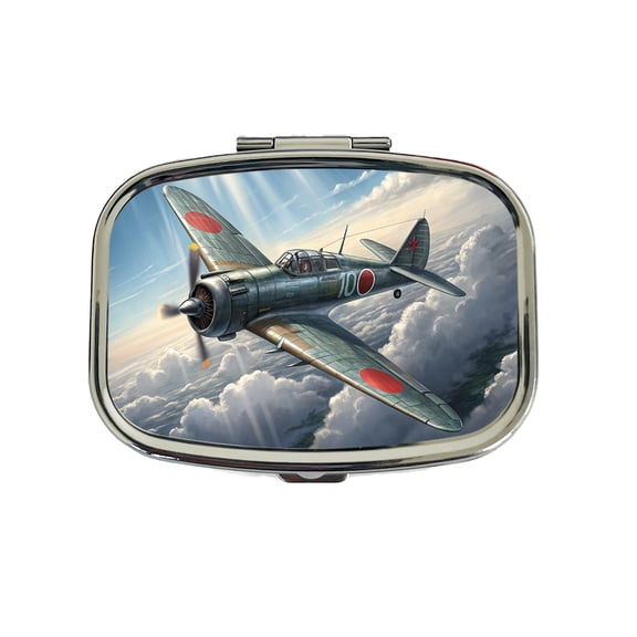A6M Zero WWII Japanese Navy Fighter Plane Small Travel Handbag Pill Box Case