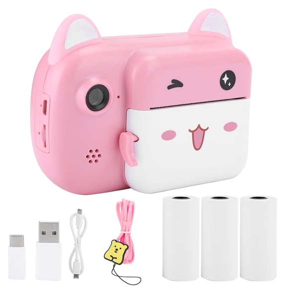 A7 2.4 Inch HD Screen Children's Camera 2400W Pixel Dual Lens Photography Print DigitalPink