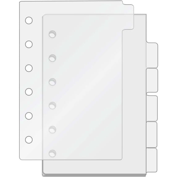 A7 Binder Dividers Planner Inserts 6 Tabs Clear 1mm Thick Divider ...