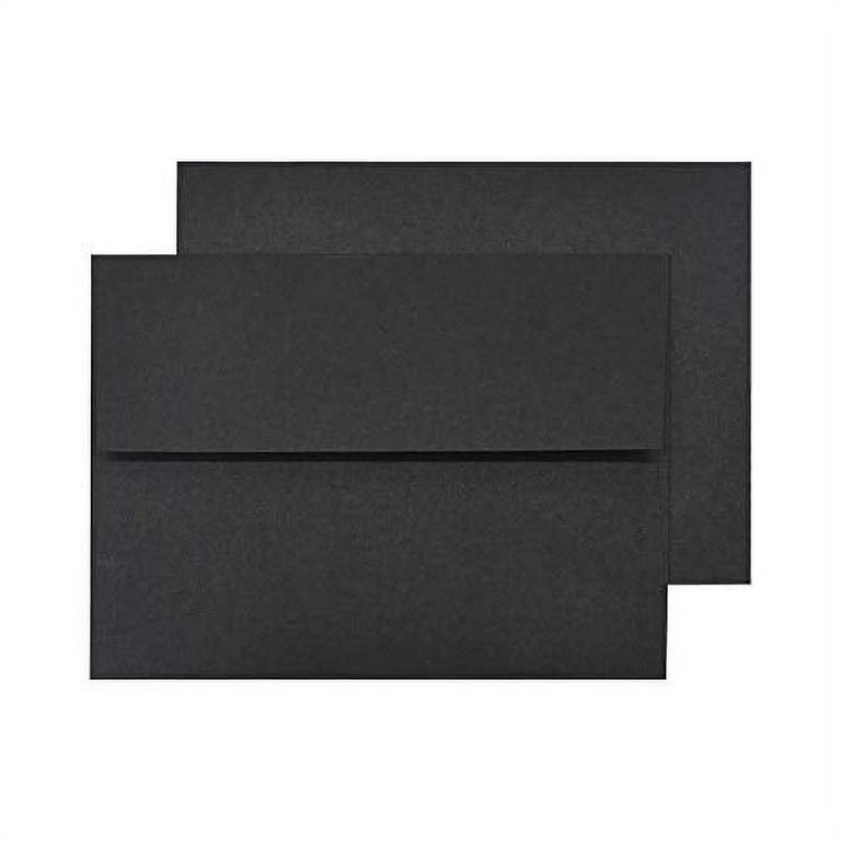AZAZA A7 Black Invitation 5x7 Envelopes - Self Seal, Square Flap,Perfect for 5x7 Cards, Weddings, Birthday, Invitations, Graduation, Baby Shower, 5.25