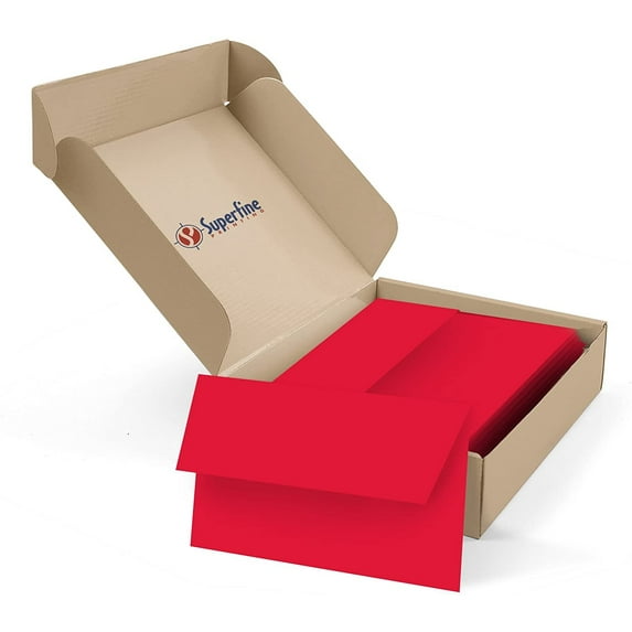 A7 Bright Color Envelopes, 5 1/4 x 7 1/4 Inches (for 5 x 7 Inches Cards and Photos) | 250 Envelopes Per Pack | Red