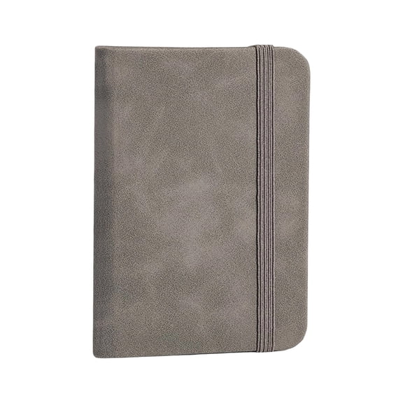 A7 English Schedule Notebook - Portable Leather Planner Journal for Daily Use, Compact Mini Size with Inner Pages, Stylish Starlight Cover for Office Workers and Professionals,Gray