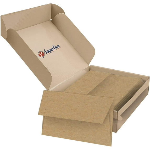 A7 Grocer Brown Kraft Invitation Envelopes – Great for Enclosing Greetings and Holiday Cards and Wedding Invitations | 70lb with Square Gummed Flap | 5 1/4" x 7 1/4" | 250 per Pack