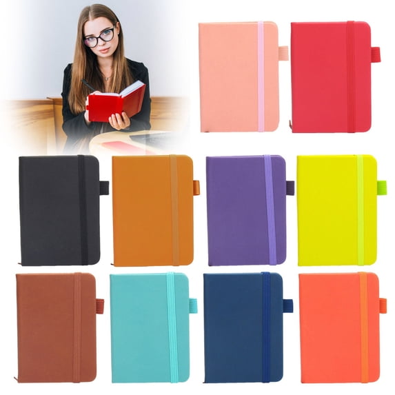 A7 Hardcover Notebook (College Ruled Journal, Pen Loop), Mini Memo Notebook Fits Petite Purses, Pocket Small Notebook Journals Mini Cute Memo Notepad Hardcover College 1pc