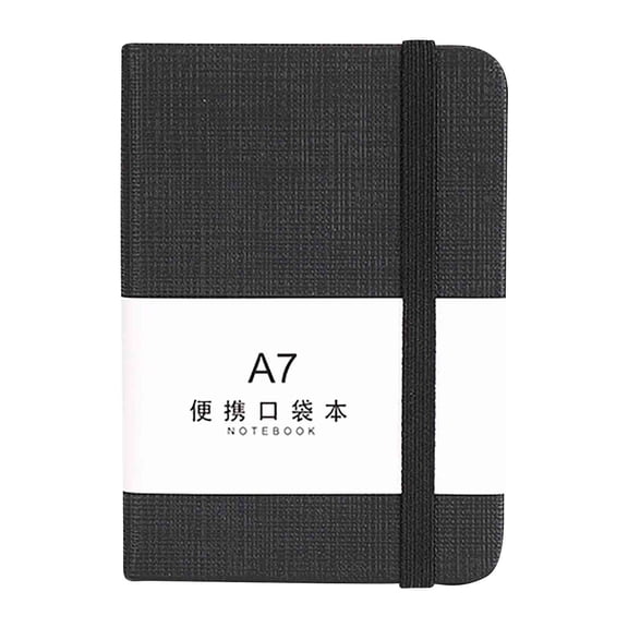 A7 Horizontal Notebook Hand Thickened | 120 Pages Lined Journal Leather Cover | Portable Pocket Notepad for Office Learning | Durable Writing Pad with Pen Holder