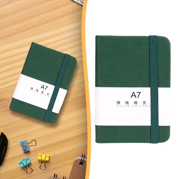 A7 Horizontal Notebook, Thickened Paper Office Learning Journal, Portable Pocket Size Writing, Durable Cover Note Taking Tool