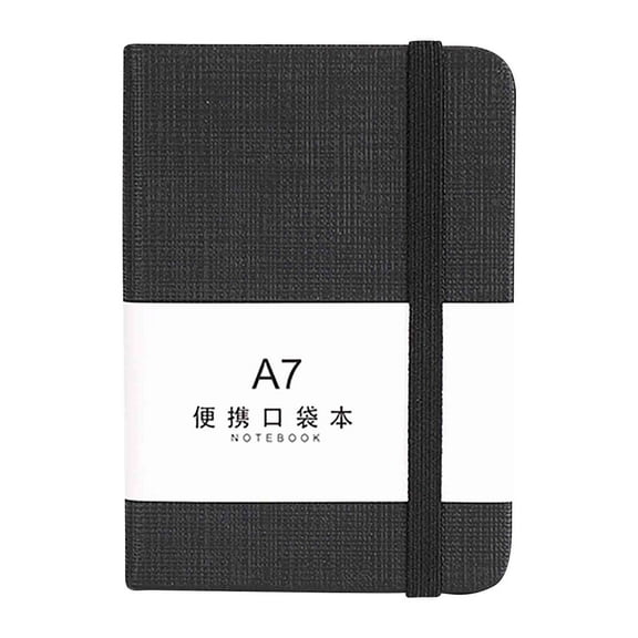 A7 Horizontal Thick Notebook, Handheld Size Pocket Journal with Hardcover, Portable Notepad for Office Work Learning Notes, Everyday Carry Memo Book for Quick Writing Tasks