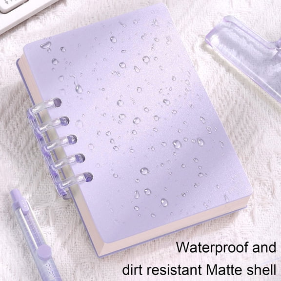 A7 Loose Leaf Notebook for Travel, Mini Journal with Stickers, Cute Notepad for Office, Pocket Sized Memo Book for Everyday Carry