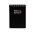 thumbnail image 1 of A7 Mini Notebook 2026 Daily Planner – Portable Pocket Organizer with Elastic Closure, 3.5" x 5", Black Cover, Travel Diary for On-the-Go Scheduling, 1 of 9