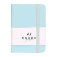 thumbnail image 1 of A7 Notebook, Portable Thick Paper Pocket Notebook, Hard Leather Cover Office Notepad with Table of Contents for Writing Drawing, Light Blue, 1 of 2