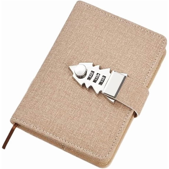 A7 Notebook for School Notepad Digital Password Journal with Lock Diary Notebook Locking Journal Diary Gift for Men Women 100 Sheets,15x11cm Notebooks for Work(B)
