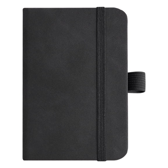 A7 Notebook with Pen Loop, Oimcto All-In- Notebook, High-Quality Paper, Works with Gel Pens, Cover, Black, 1 Pc