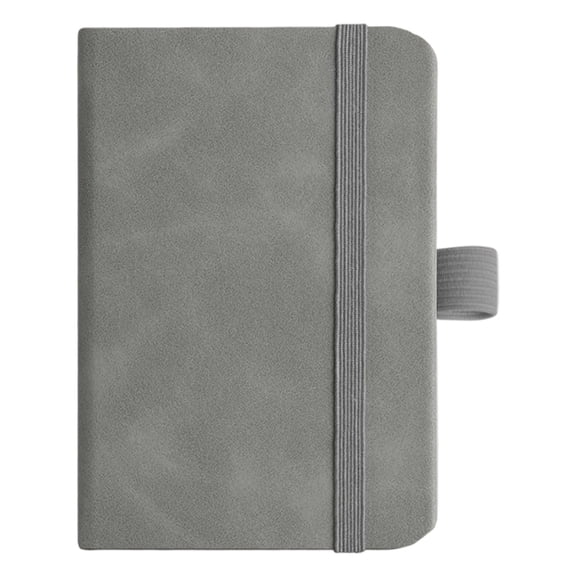 A7 Notebook with Pen Loop, Oimcto All-In- Notebook, High-Quality Paper, Works with Gel Pens, Cover, Gray, 1 Pc