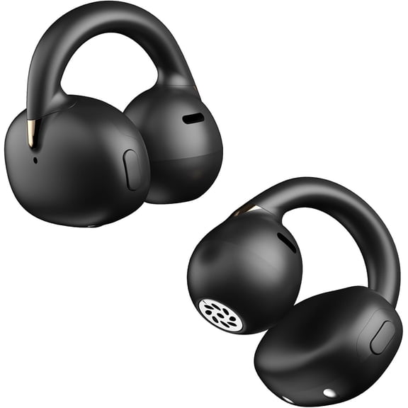 A7 Open Ear Clip- Headphones for Glasses Wearers - Safe for Running & Streets, 4.7g Weightless Fit, 40H , 5.4, Black