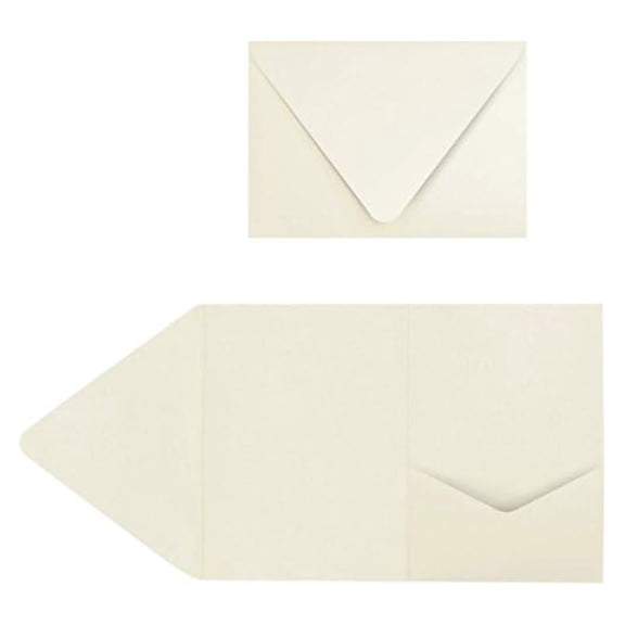 A7 Pocket Invitations | 5" x 7" | Natural | 80lb. Cover | 200 Qty