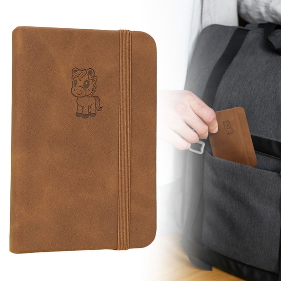 A7 Pocket Notebook 100 Sheets - Portable Mini Journal Memo Book - Brown