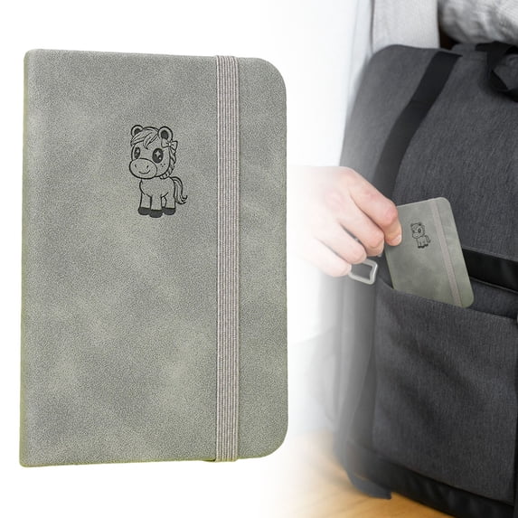 A7 Pocket Notebook 100 Sheets - Portable Mini Journal Memo Book - Gray
