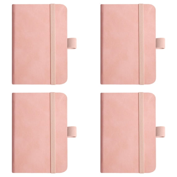 A7 Pocket Notebook with Pen Loop,4Pc Mini Journal with Elastic Band, 100 Sheets Lined Notebook, Portable Pocket Book, Compact Daily Writing Notebook for Quick Jotting, Travel Note Taking, Daily Use