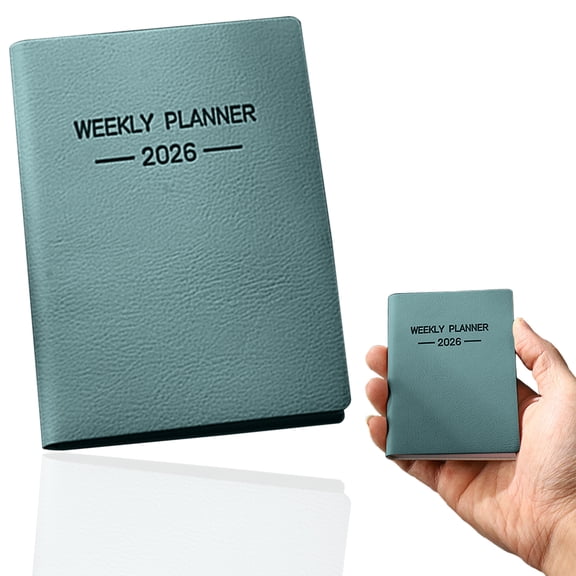 A7 Pocket Planner Compact Weekly Schedule Book for Professionals and Individuals Daily Task Tracking and On the Go Note Taking (Green, 3.07 × 4.17 in)