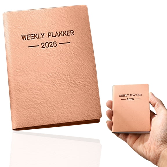 A7 Pocket Planner Compact Weekly Schedule Book for Professionals and Individuals Daily Task Tracking and On the Go Note Taking (Orange, 3.07 × 4.17 in)