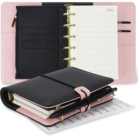 A7 Pocket Refillable Planner Small Binder Notebook 6 Ring 4.5"x5.7"