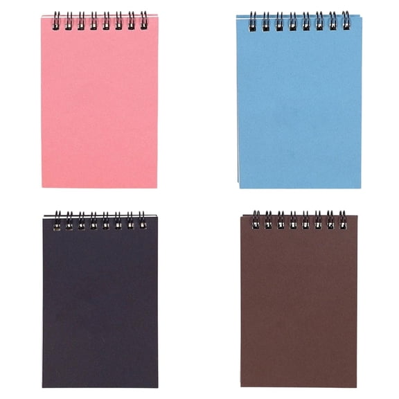 A7 Pocket Spiral Notebook - Top Wire Bound Memo Pad - 3 X 5 Inch Lined Pages 50 Sheets - Portable Notepad - 4 PCS