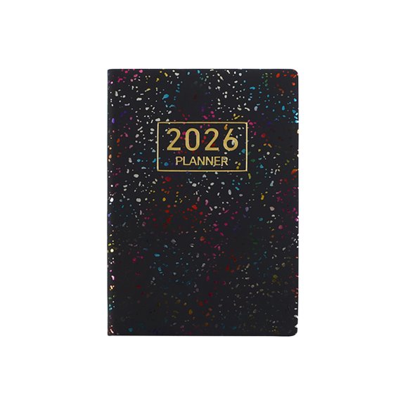 A7 Portable Colorful Starlight Leather Planner Notebook with Clear Inner Pages for Daily Scheduling and Journaling, Stylish Accessory for Office Professionals and On-the-Go Use