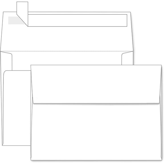 A7 White Self Seal Envelopes 100 Pack, Printable Envelopes for 5x7 Cards, Invitations, Weddings, Graduation, Photos, Baby Shower| 5.25 x 7.25 inches,120GSM