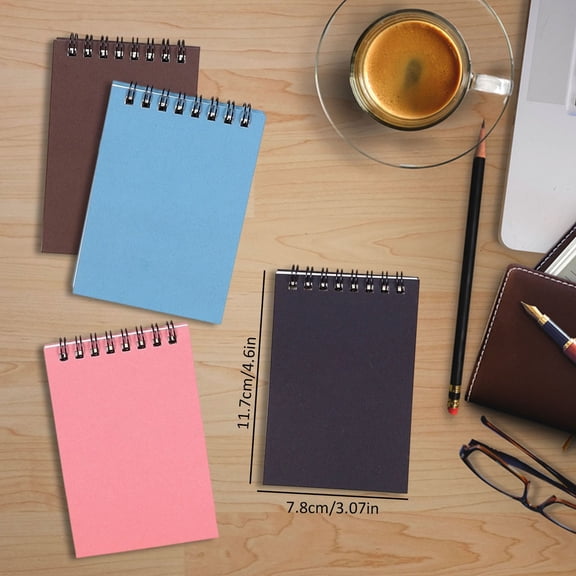 A7 coil pocket notebook lined paper portable office memo journal solid cover