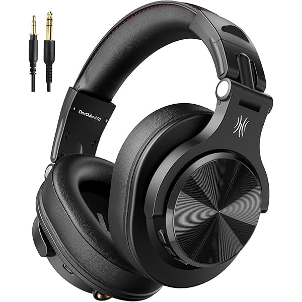 A70 Bluetooth Over Ear Headphones, Wireless Headphones with 72H Playtime, Hi-Res, 3.5mm/6.35mm Wired Audio Jack for Studio Monitor & Mixing DJ Guitar AMP, Computer Laptop PC Tablet - Black