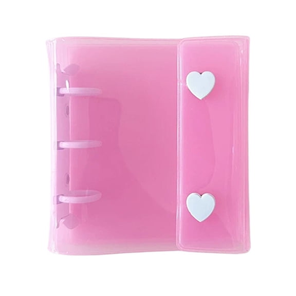 A8 2-Ring Loose-Leaf Binder, 3-Hole Notebook Cover, 3 Inch Kpop Photocard Album, Glitter Storage Book for Stickers